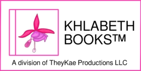 Khlabeth Books logo with pink flower drawing